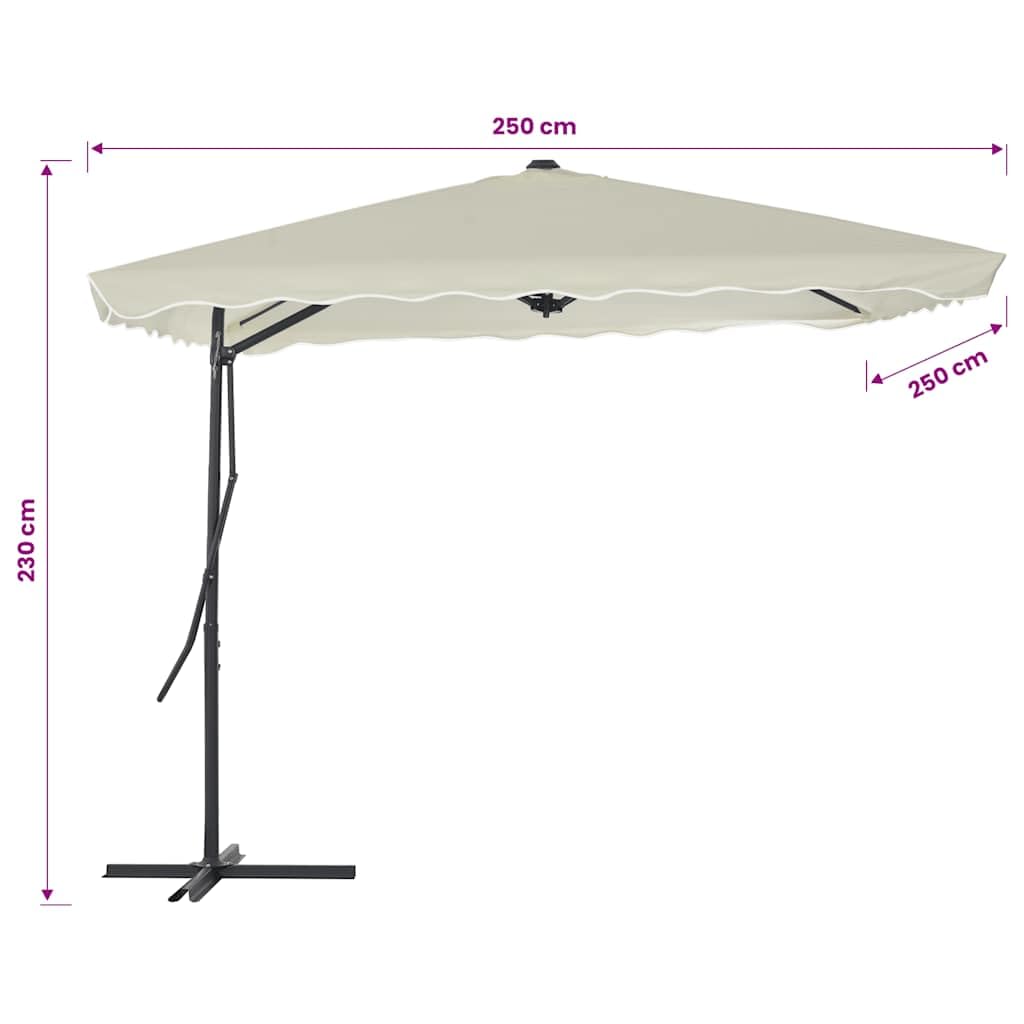 SYDE Parasol ogrodowy 250 x 250 cm ze stalowym kijem
