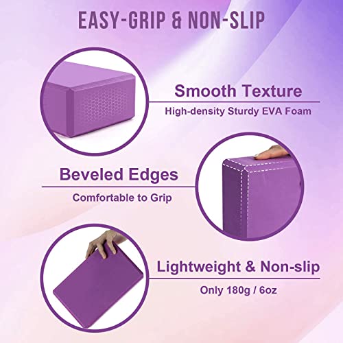 High Density EVA Yoga Foam Blocks (2 Pack) & Strap - Image 3