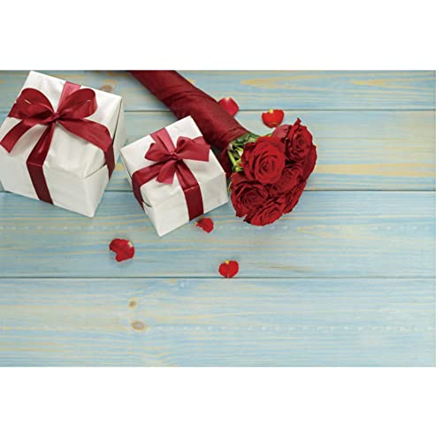 Valentinstag-Holzbretter, Rosenblumen, Fotografie-Hintergründe für Fotostudio, Vinyl, 2,1 x 1,5 m