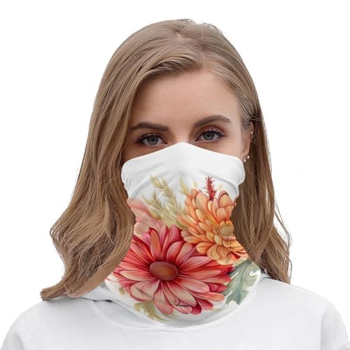 Cuello para mujer y hombre VFMNT con diseño de flores, bandana pasamontañas, máscara facial elástica, bufanda protectora contra viento, cubierta facial transpirable para ciclismo y actividades al aire libre miniatura 5