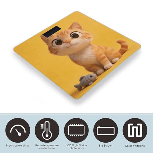 Báscula digital para baño con pantalla LED clara miniatura 3