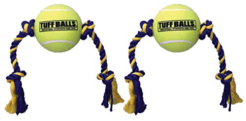 PetSport 2 Pack of Mega Tuff Ball Tug with 4-Inch Non-Abrasive Tennis Ball, 29 Inch, for Large and Giant Dogs