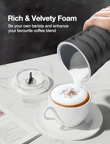 Image of Milk Frother, Mirdred 4-in-1 Milk Steamer and Frother, Hot & Cold Foam Milk Warmer with Temperature Control, Auto Shut-Off Frothers for Coffee, Latte, Cappuccino, Macchiato
