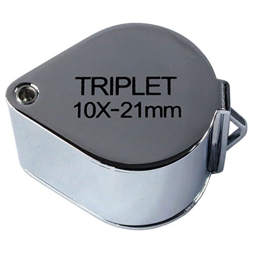 Hts 203A0 10X 21Mm Chrome Triplet Jeweler's Loupe With Leather Case #TOP1
