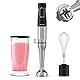 Cecotec Stabmixer Katana TotalDestroy 1200XL Cream. 1200 W, 21 Geschwindigkeiten und Turbo, 4 Klingen mit schwarzem Titan, Spritzschutzhaube, extra langer Fuß, 800-ml-Glas.