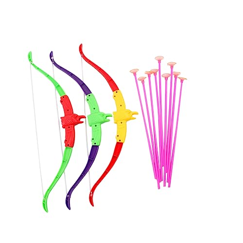 Garneck 3 Sets Suction Cup Bow and Arrow Set Archery Toys Outdoor Toys for Kids Backyard s Outside Boys Suit Game Parent-child Interaction Sucker Soft Sling Bow Abs