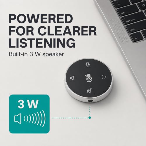 Image of Conference Speakerphone for PC and Laptop, USB Conference Speaker with Microphone, AI Noise Reduction, 360 Degree Voice Pickup, Plug and Play, Compatible with Zoom, Microsoft Teams and Skype