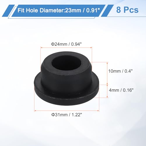 Image of uxcell 8Pcs Silicone Hole Plug, Waterproof Round Rubber Stoppers Bottle Seal Plugs Tube Pipe End Caps for 23mm /0.91 inch Hole for Bathtub Bottle, Black