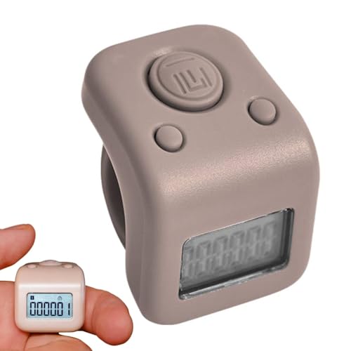 Waterproof Handheld 6-Digit Tally Counter with LED Backlight Magnetic Rechargeable Lap Counter Digital Clicker for Swimming & Pitch Counter (Grey)