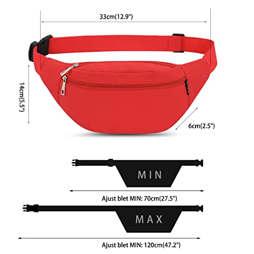 Bauchtasche für Damen und Herren Gürteltasche Hüfttasche Doggy Bag Outdoor Sport Groß Handytasche Umhängetasche Camping Fitness Fahrrad Geld Pouch Pack