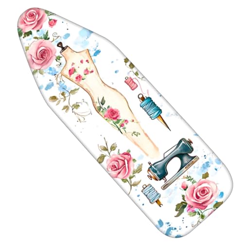 Image of Nuxovilar Sewing Mannequin Floral Ironing Board Cover 15x54 Polyester | Iron Pad Scorch Guard laundry helper protective board shield home laundry room craft studio (Floral Dress)