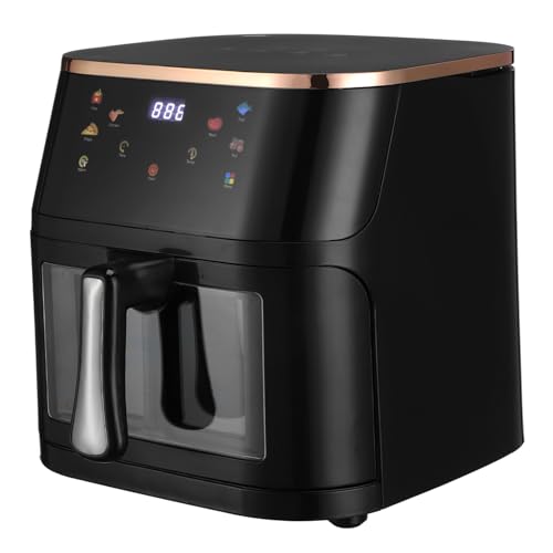 ULTECHNOVO Freidora de aire de capacidad con control visible, cocción de aceite para familias, horno eléctrico multifunción para asar y cocinar