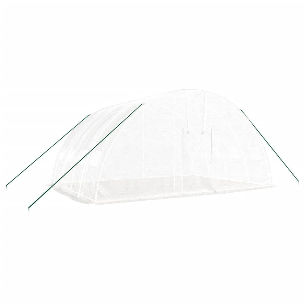 Homgoday Invernadero con Estructura de Acero Blanco 24 m² 6x4x2,85 m, Invernadero Caseta Jardín Terraza Plantas Semilla Cultivo Huerto Verduras Cubierta Casero