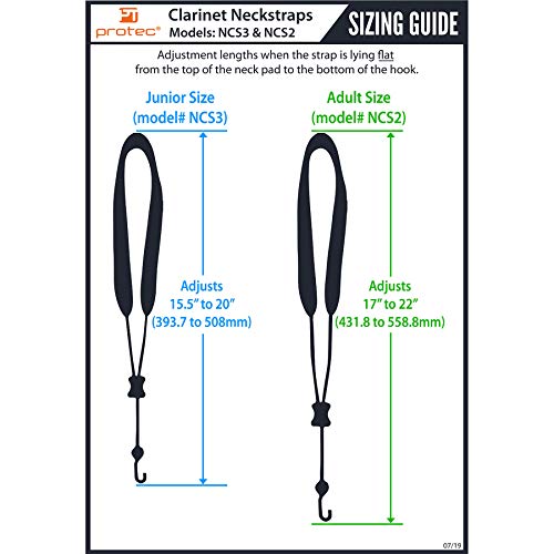 pro-tec clarinet neck strap 22 length model ncs2blackregular