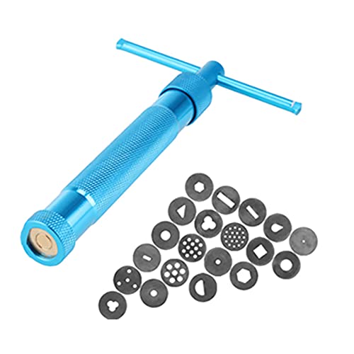 Clay Extruder Gun With 20 Tips Sugar Paste Extruder Cake Decor Tools, Stainless Steel Rotary Crowded Mud Clay Extruder Craft Gun Cake Fondant Sculpture Decorating Tool Set #TOP4