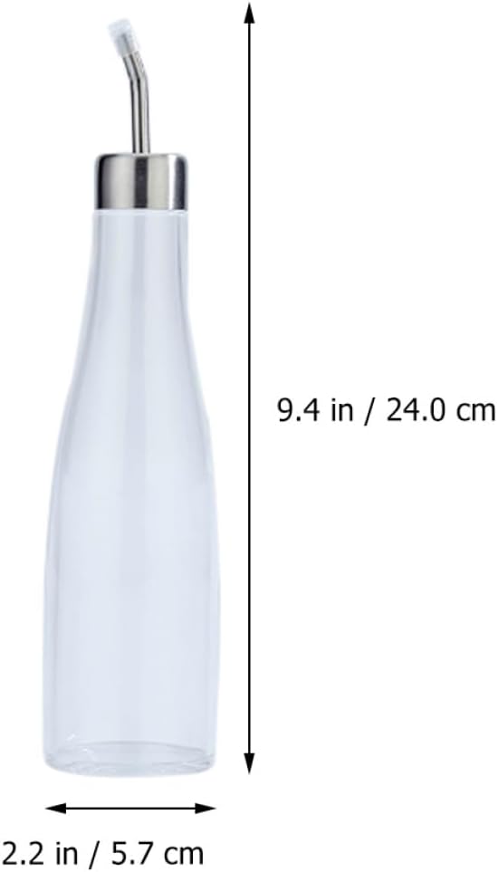Ipetboom 301ml Stainless Steel and Acrylic Oil Bottle for Kitchen, Vinegar and Seasoning Dispenser, Oil Sprayer for Cooking and Dining Use
