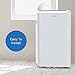 hOmelabs Portable Air Conditioner 14000 BTU - Cools Rooms up to 600 Sq. Ft. - Quiet AC Unit with Wheels, Washable Filter and Remote Control (New DOE 8600 BTU)