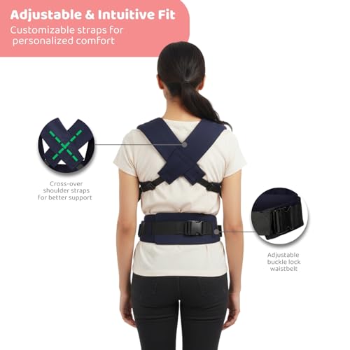 Image of Haus & Kinder Baby Carrier for 0 to 2 Years Baby, Ergonomic Baby Carry Bag for Newborn to Toddler, Soft Infant Carrier with Adjustable Straps, Breathable Lightweight Baby Carrying Bag, Up to 11.5 Kg (Navy)