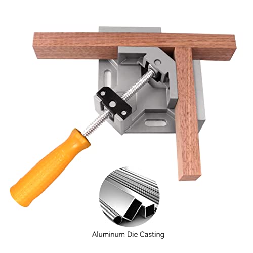 2 Stück Winkelspanner 90 Grad, Aluminium-Legierung Eckspanner, Mit Swing Kiefer, Single Handle, Winkelzwinge für Holzbearbeitung, Engineering