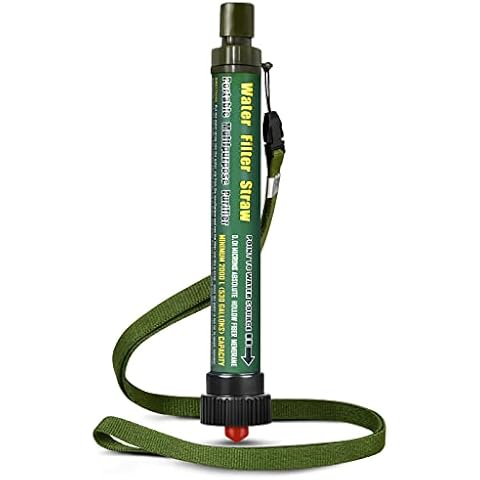 BTNEEU Personal Water Filter Straw 2000L Portable Water Purification Straw Outdoor Survival Water Filtration 0.01 Micron Filter System Emergency Gear for Backpacking Hiking Camping Cover