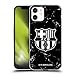 Head Case Designs Officially Licensed FC Barcelona Black Marble Crest Patterns Soft Gel Case Compatible with Apple iPhone 12 Mini