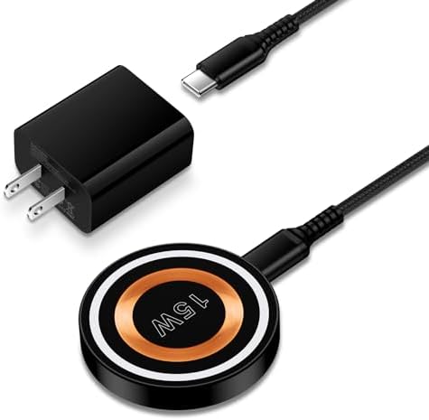 Samsung S24 Ultra Wireless Charger 15W Magnetic Charging Pad with 20W Fast USB C Charger Block for iPhone 15 Series, Samsung Galaxy S24 S23 FE S22 S21 S20 Z Flip 5 Fold 5 Motorola Edge 2023 Razr 40