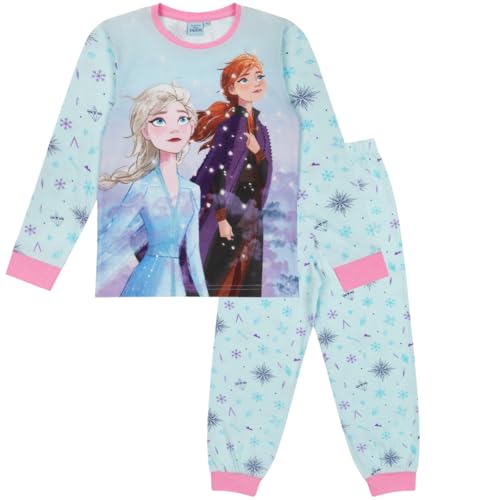 Disney Eiskönigin Schlafanzug Pyjama Langarm Mädchen (DE/NL/SE/PL, Numerisch, 116, Regular, Blau-Rosa)