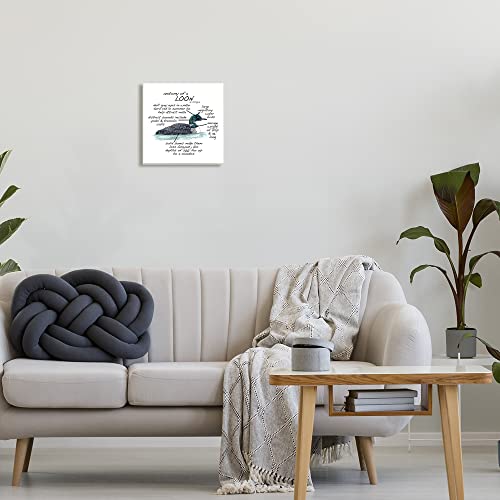 Image of Loon Water Bird Anatomy Chart, 12 x 12 Inch Mounted Print on Wall Plaque | Stupell Industries . By Dishique . Ready to hang . Educational wildlife decor . Made in USA
