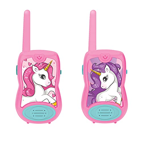 LEXiBOOK - Unicorn Walkie-talkies, Communication Game for Children, Belt Clip for Transport, Battery, TW12UNI