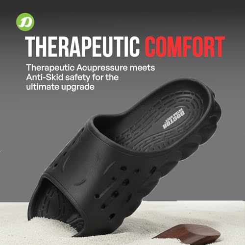 Image of DOCTOR EXTRA SOFT Men's Classic Flip Flops /Slippers with Soft Acupressure Foot Massager for Adult | Comfortable & Light Weight| Stylish & Anti-Skid| Casual Waterproof Cushion Sliders Gents Boys D-500