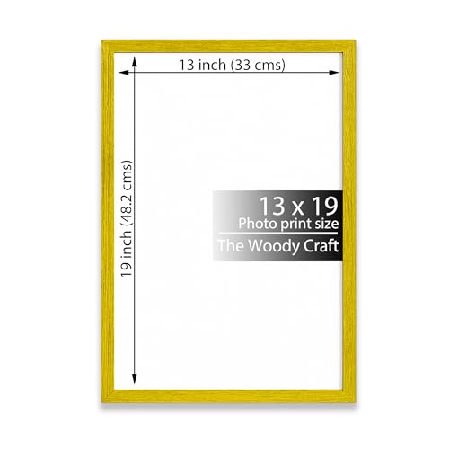 Image of 13x19 Photo Frame | Yellow Photo Frames For Wall That Pops With Joy | Wall Frame For Home Decoration | Wooden Photo Frames With Soft Shine | Hanging Photo Frame For Dynamic Layouts