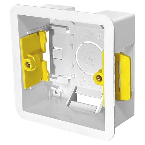 Evoges 1 Gang Dry Lining Back Box 35mm | Fast-Fit Electrical Wall Box for Plasterboard (1)
