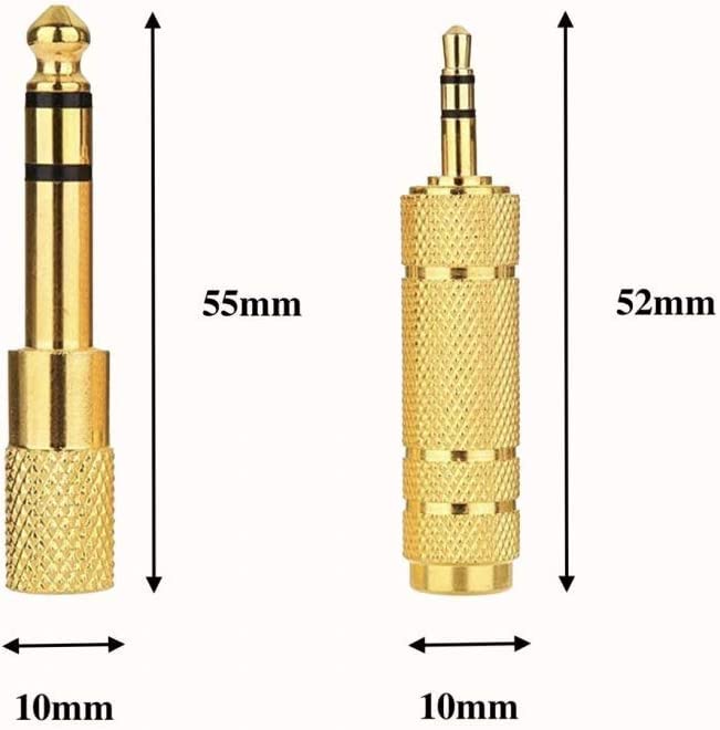Image of [ 4 Pieces Headphone Adapter- 6.35mm Male to 3.5mm Female-3.5mm to 6.35mm Female Jack Audio Stereo Converter for Guitar amps, Stereo System, Headphones
