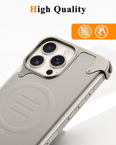 Coque iPhone 16 Pro Max MagSafe OATSBASF en aluminium titane naturel