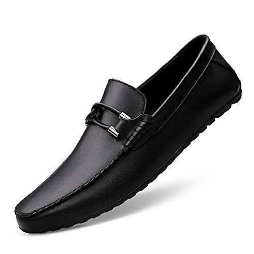 Men's Genuine Leather Slip On Penny Loafers Casual Light-Weight Breathable Embossed Shoes Vegan Knot Anti Slip Flat Round Toe2