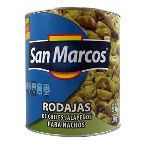 SAN MARCOS - CHILES JALAPEÑOS NACHOS. PACK 6 X 2800/1540GR.