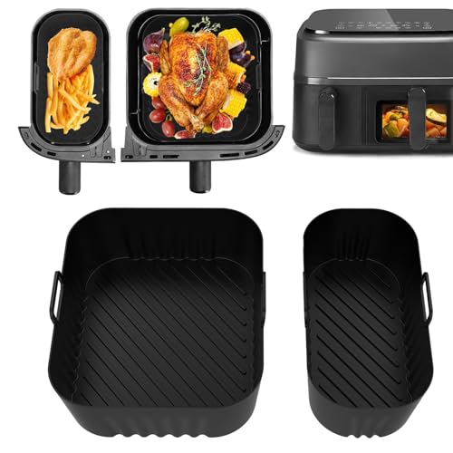 KZXCVS Set of 2 Hot Air Fryer Accessories for Philips Airfryer 3000 Dual Basket, Silicone Mould Airfryer Accessories for Philips Steam Airfryer 5000 Series Dual Basket, Philips NA350 NA550 6L/3L