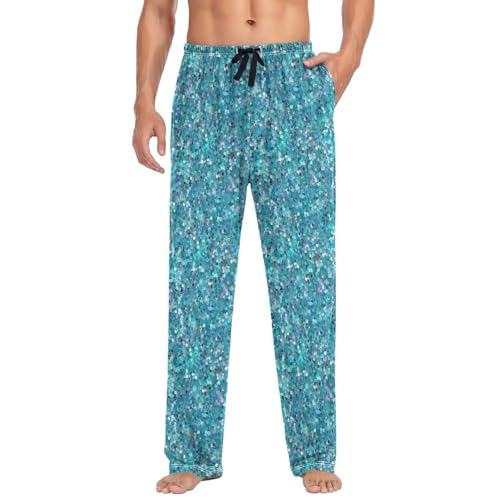 Men's Glitter Pattern Pajama Pants with Elastic Waistband | Soft Lounge Sleepwear | Breathable Sleep Pants for Home（253）3