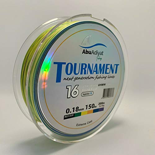 AbuAdiyat Tournament Series 16 Strand Braided Fishing Line (30lb/150M, Multicolor)
