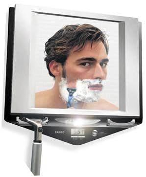 Zadro Z'Fogless Fog-Free LED Lighted Shower Mirror with LCD Clock - Stainless Nickel