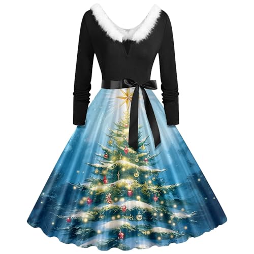 Robe de noël d'halloween pour femmes avec imprimés mignons de soirée