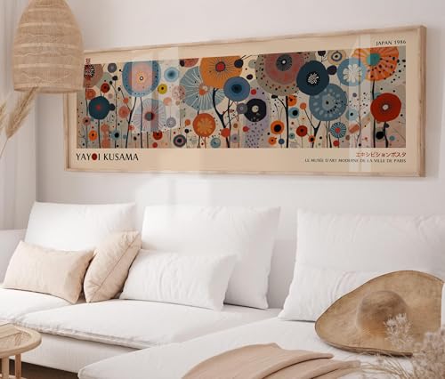 Affiche Yayoi Kusama pour habiller un dessus de lit vide et long - 2