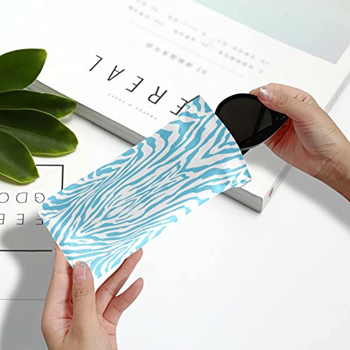 Otvee Zebra Skin Animal Print Eyeglass Case Microfiber Leather Squeeze Top Sunglasses Pouch For Women #TOP4