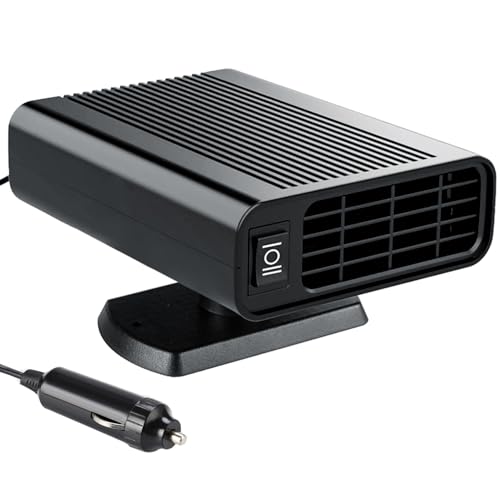 Car Heater,12v Portable Heater for Car,150W High-Efficiency Heating,360° Rotatable Quick-Heating Defroster and Demister for Cigarette Lighters of Cars, Trucks, Rvs, And Campervans(Black)