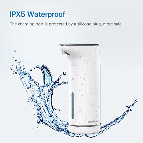 Beautural Automatic Foaming Soap Dispenser, Touchless Rechargeable Sensor Hand Soap Dispenser, Dish Soap Dispenser For Bathroom Countertop, Kitchen And Commercial 10Oz/300Ml #TOP5