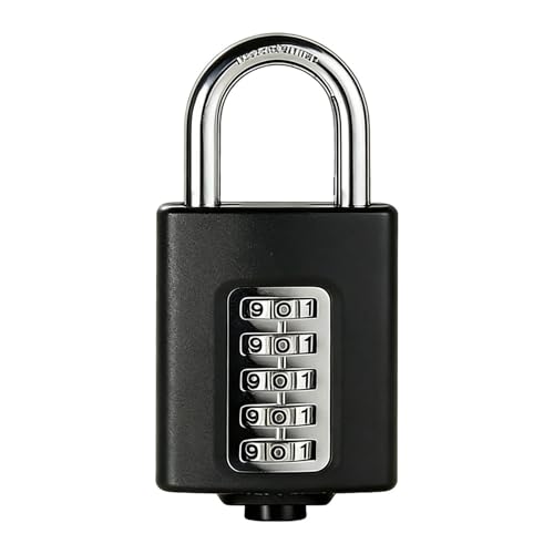 Candado digital – combinación negra impermeable para herramientas de seguridad, resistente al óxido y construcción duradera de aleación