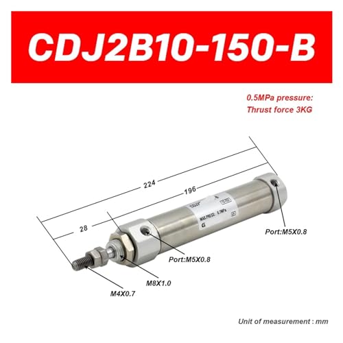 Cilindro CDJ2B10 de 10mm: la solución compacta para falta de espacio neumático 3