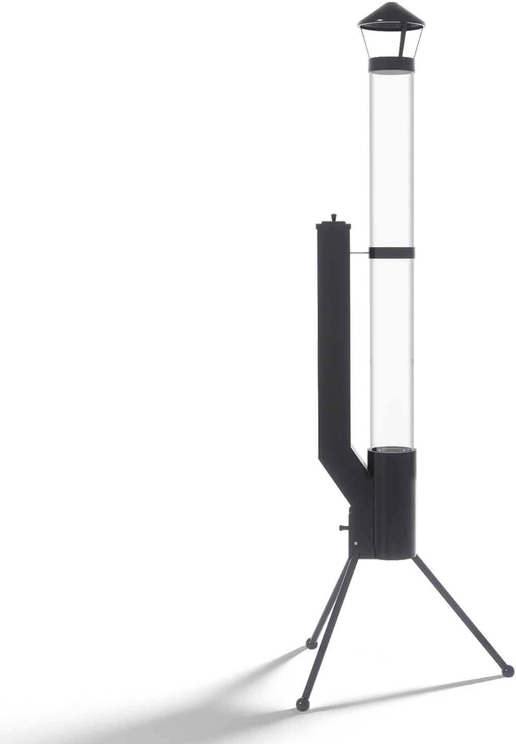 Outdoor Wood Pellet Patio Heater, Portable Fire Pit with Glass Tube, 64.57" Rocket Stove for Patio, Porch and Backyard