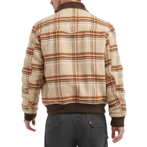 Image of Levi's Men's Mixed Media Western Plaid Bomber Jacket