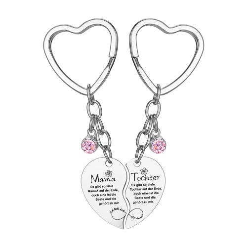Faneeyo Juego de 2 llaveros para madre e hija, diseño de corazón, Estilo B.